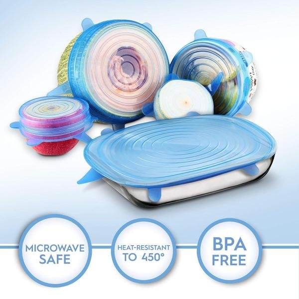 Silicon Lids Covers Flexible & Stretchable Lids Cover for Bowls (Set of 6)